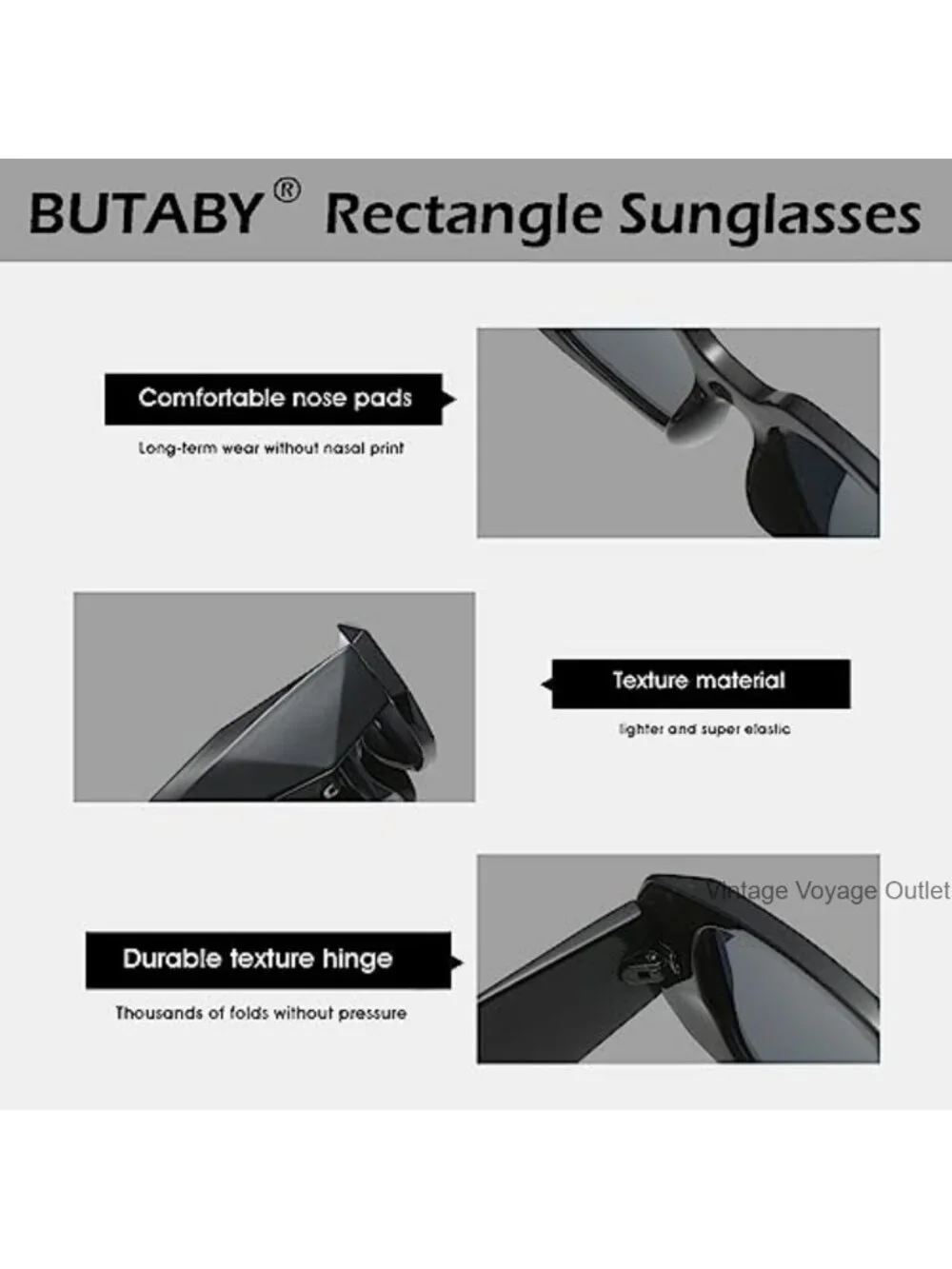 Trendy Rectangle Sunglasses for Women Men Retro Vintage Square Frame UV400